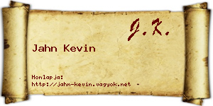 Jahn Kevin névjegykártya